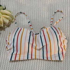 Shade & Shore Colorful Striped Bikini Top